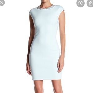 Ted Baker Light Green Mini Dress with Embellished Collar